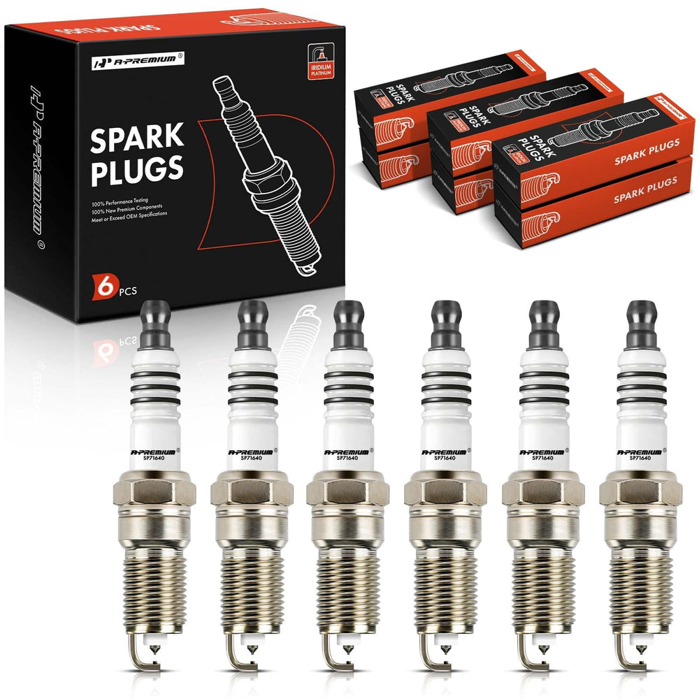 A-Premium iridium-platinum spark plugs 6pc pack; reliable replacement option