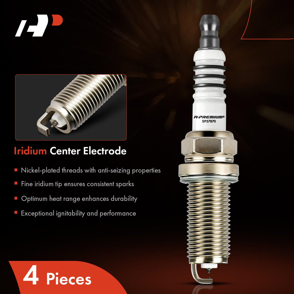 A-Premium Iridium Platinum Spark Plugs for Honda Accord 2008-2012 promote stable idle and power