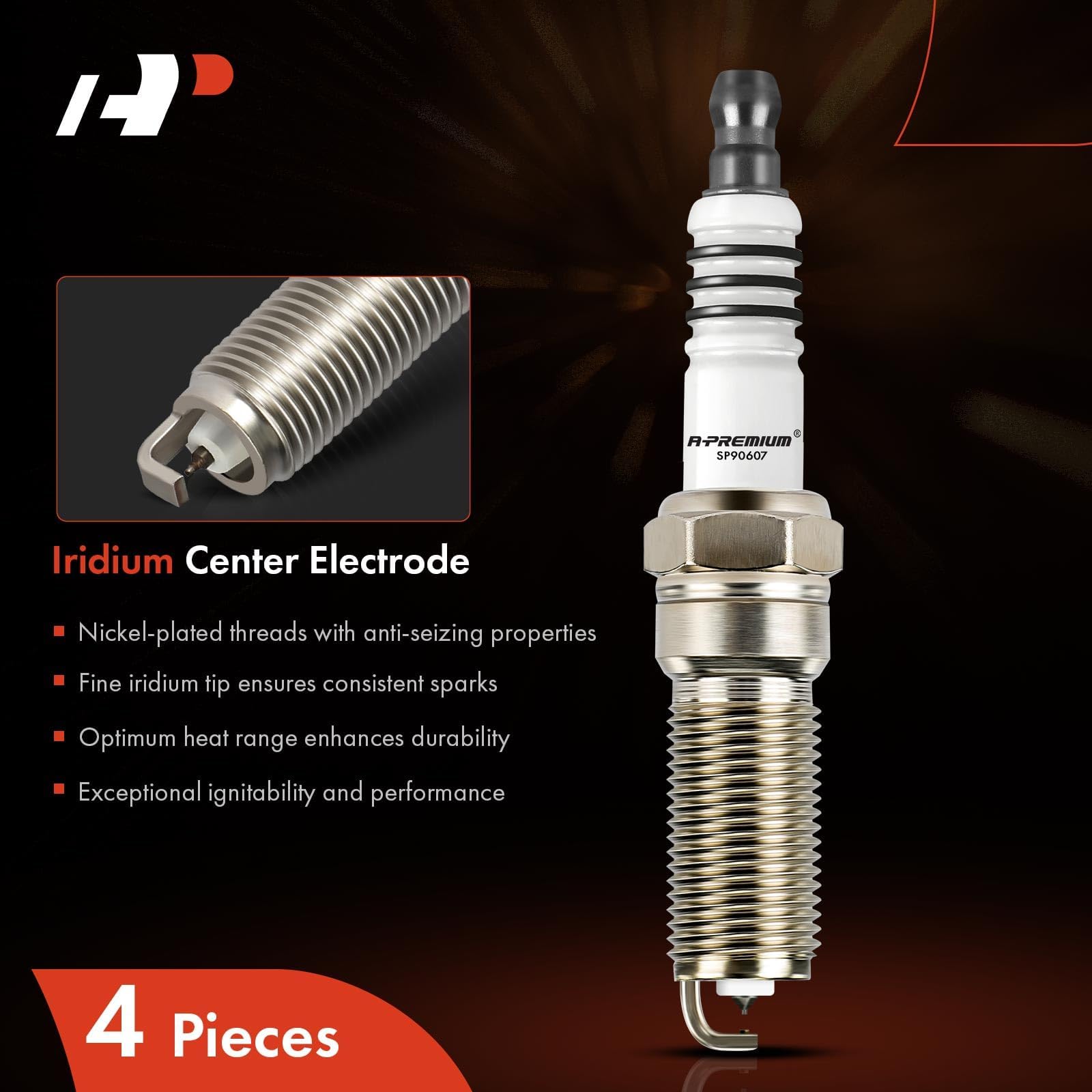 A-Premium Iridium Platinum spark plugs side packaging showing durable construction