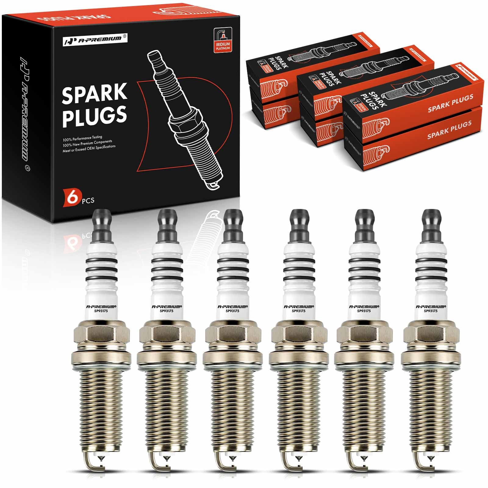 A-Premium iridium-platinum spark plugs close-up showing durable iridium tip for longevity