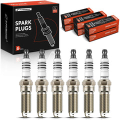 Pack of six A-Premium Iridium Platinum spark plugs, top view for longevity