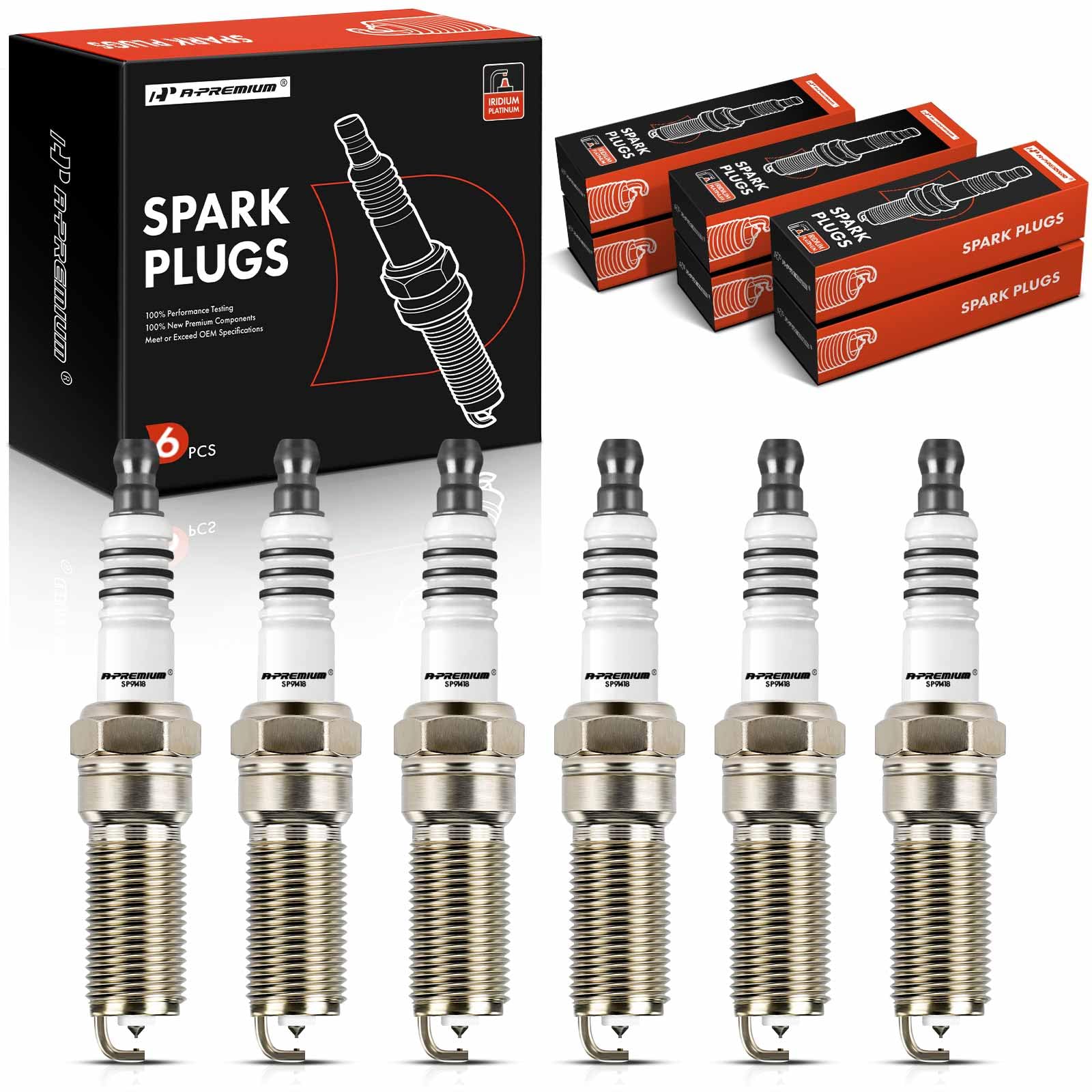 A-Premium Iridium Platinum spark plugs pack 6 for easy replacement and maintenance