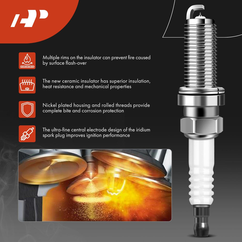 A-Premium iridium spark plugs side view reveals compact design