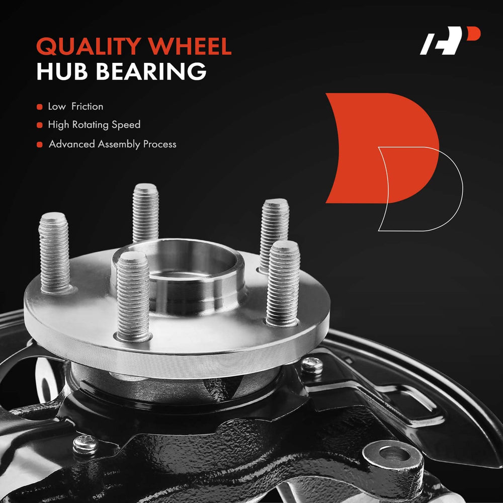 A-Premium knuckle hub assembly in-car view highlights solid steel construction.