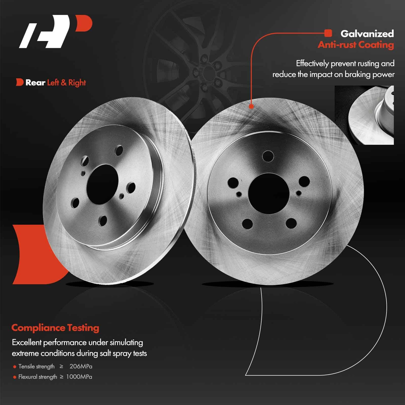 A-Premium rear rotor for Lexus CT200H rear-disc fitment and quiet operation