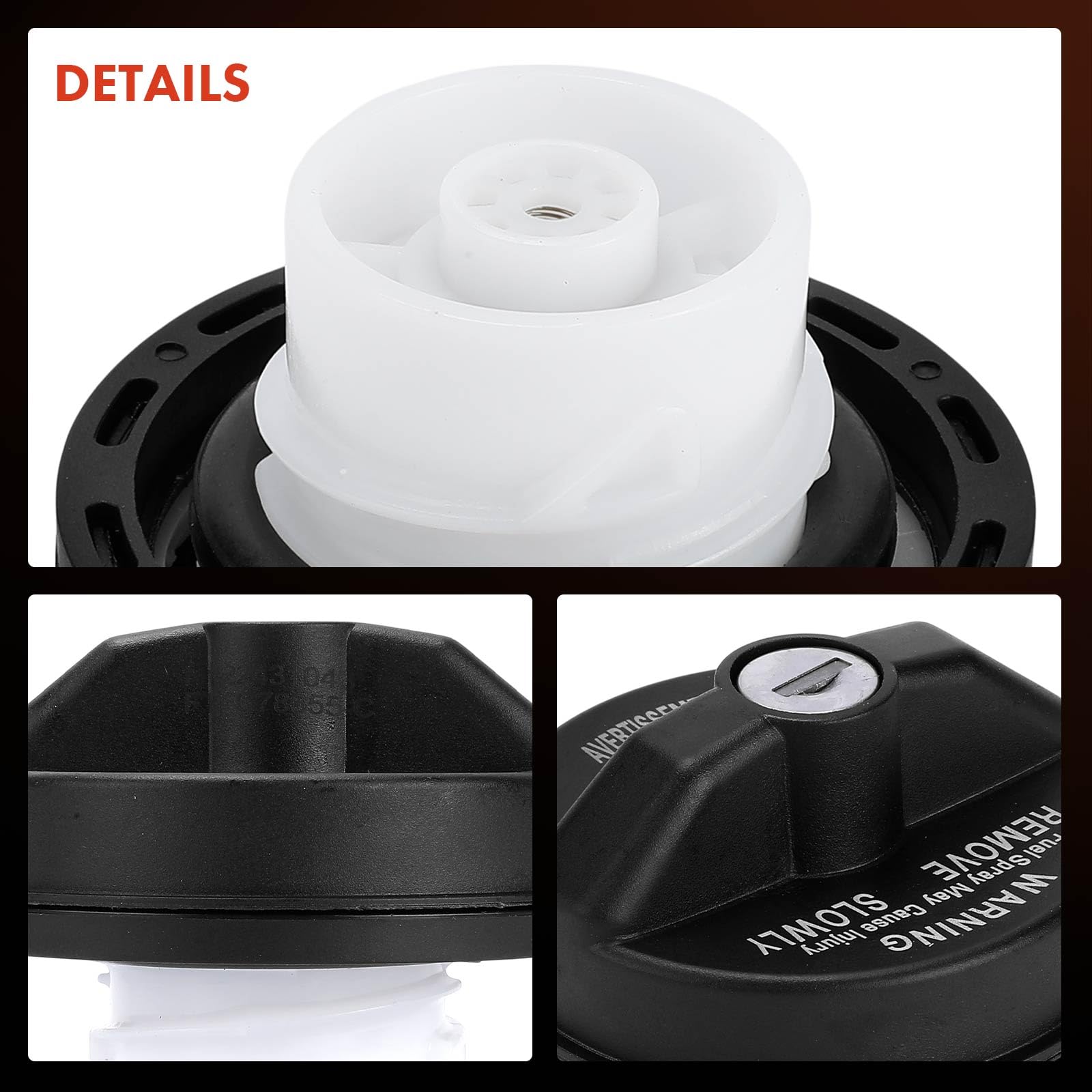 A-Premium gas cap construction with rugged metal housing