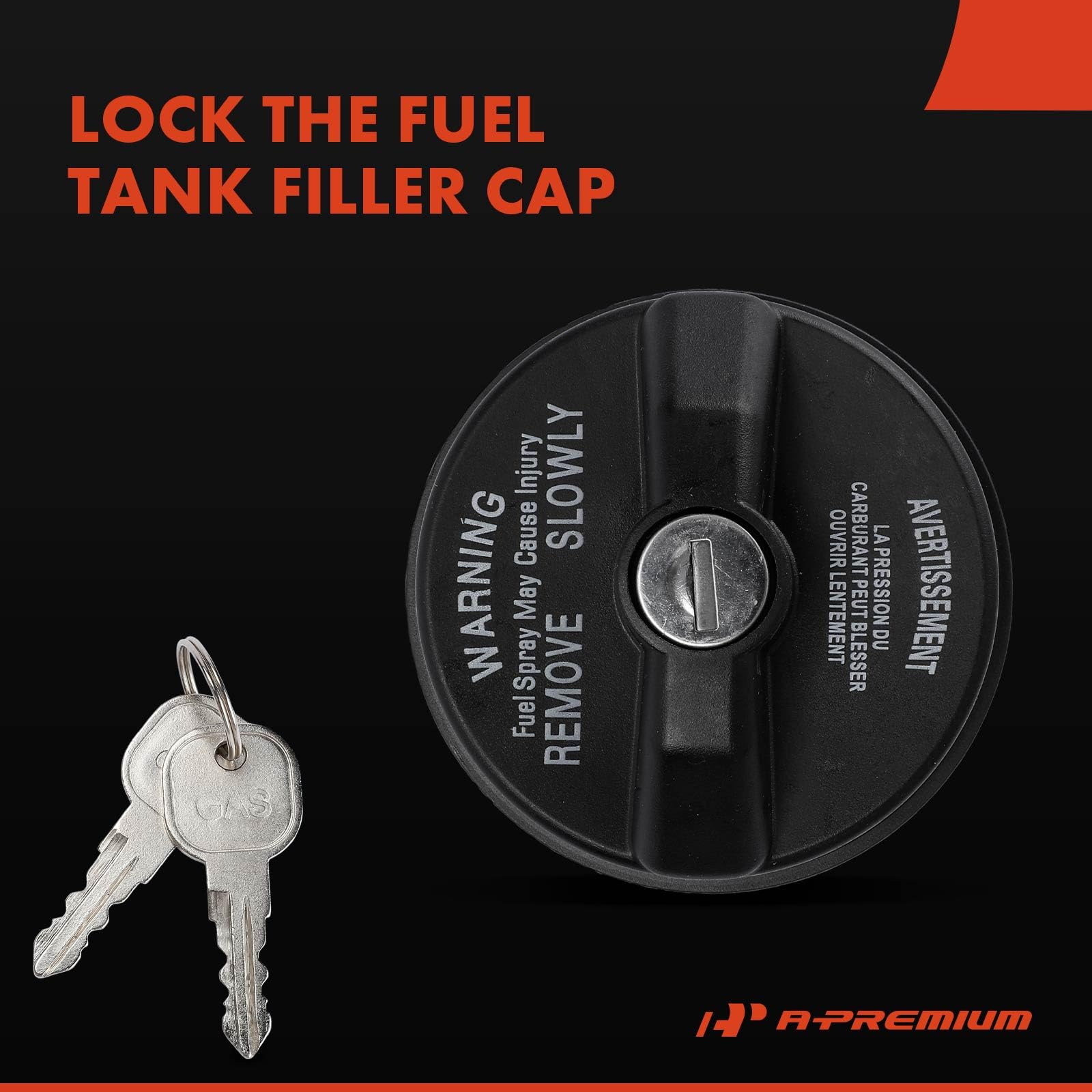 A-Premium gas cap on the fuel filler area for reliable closure
