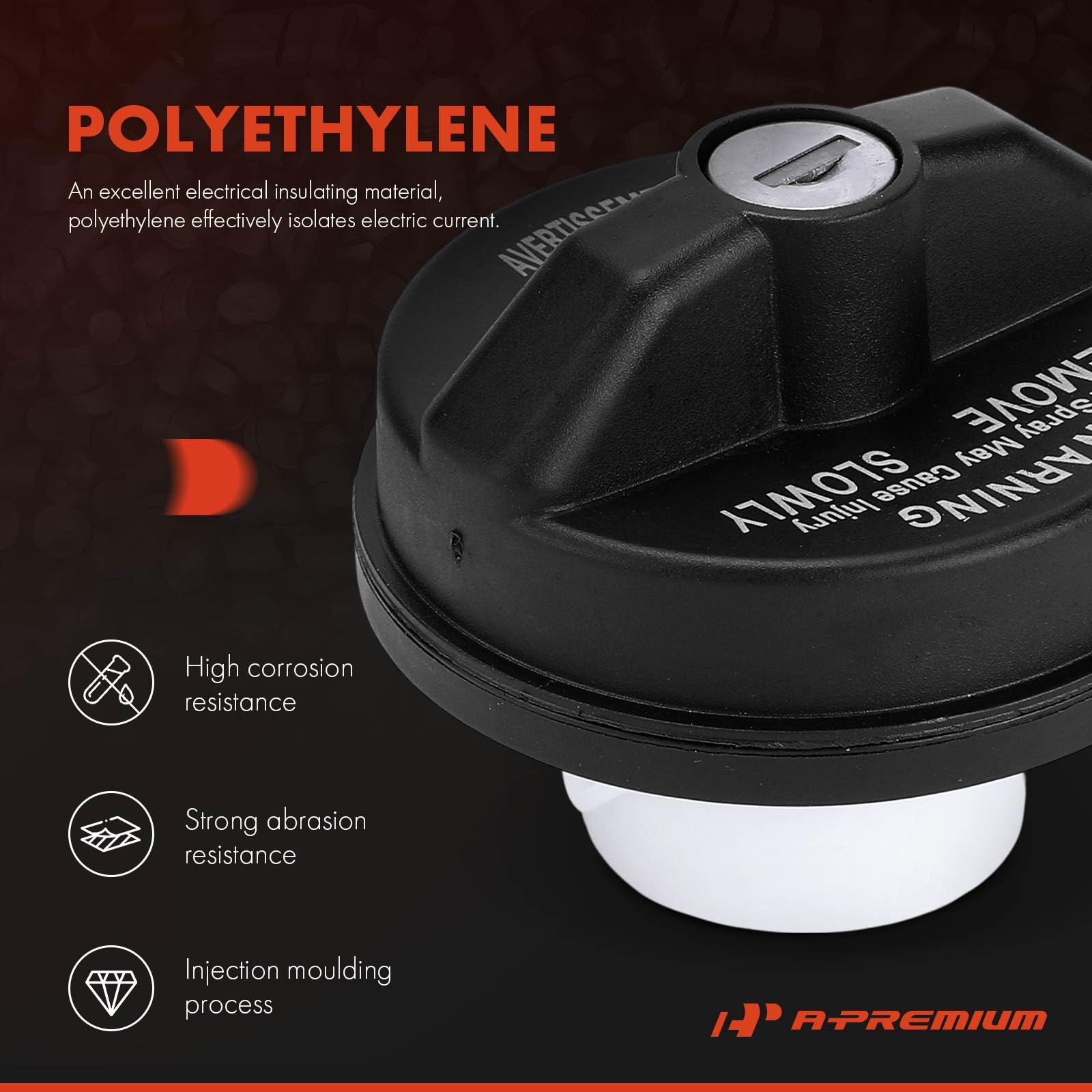 A-Premium gas cap installed on a vehicle for quick replacement