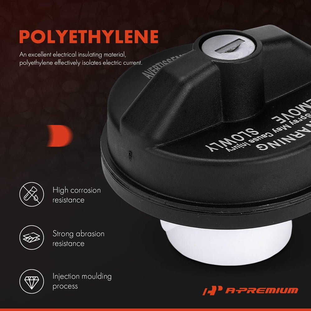 A-Premium gas cap installed on a vehicle for quick replacement