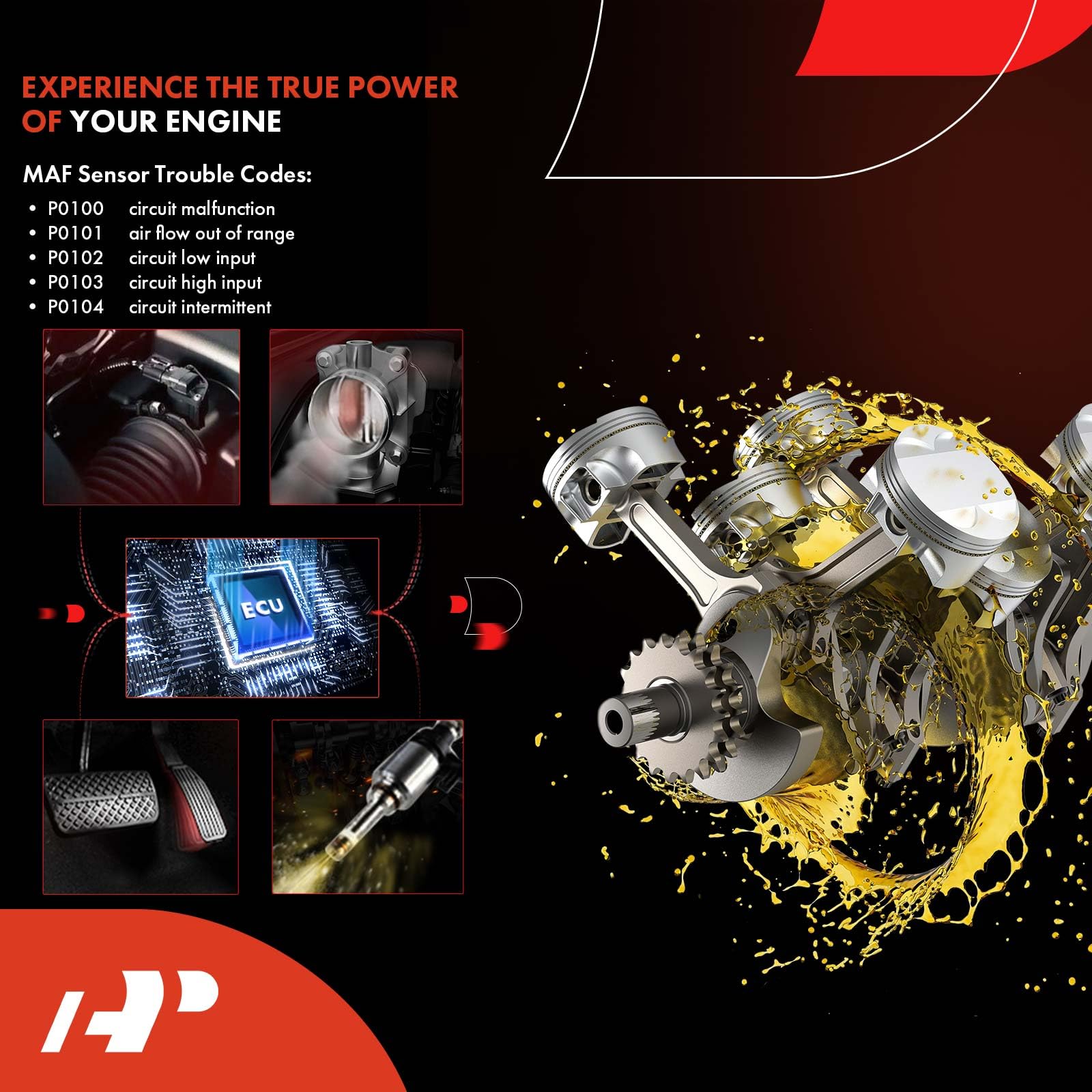 A-Premium MAF sensor mounting holes align with standard bolt pattern for simple installation.