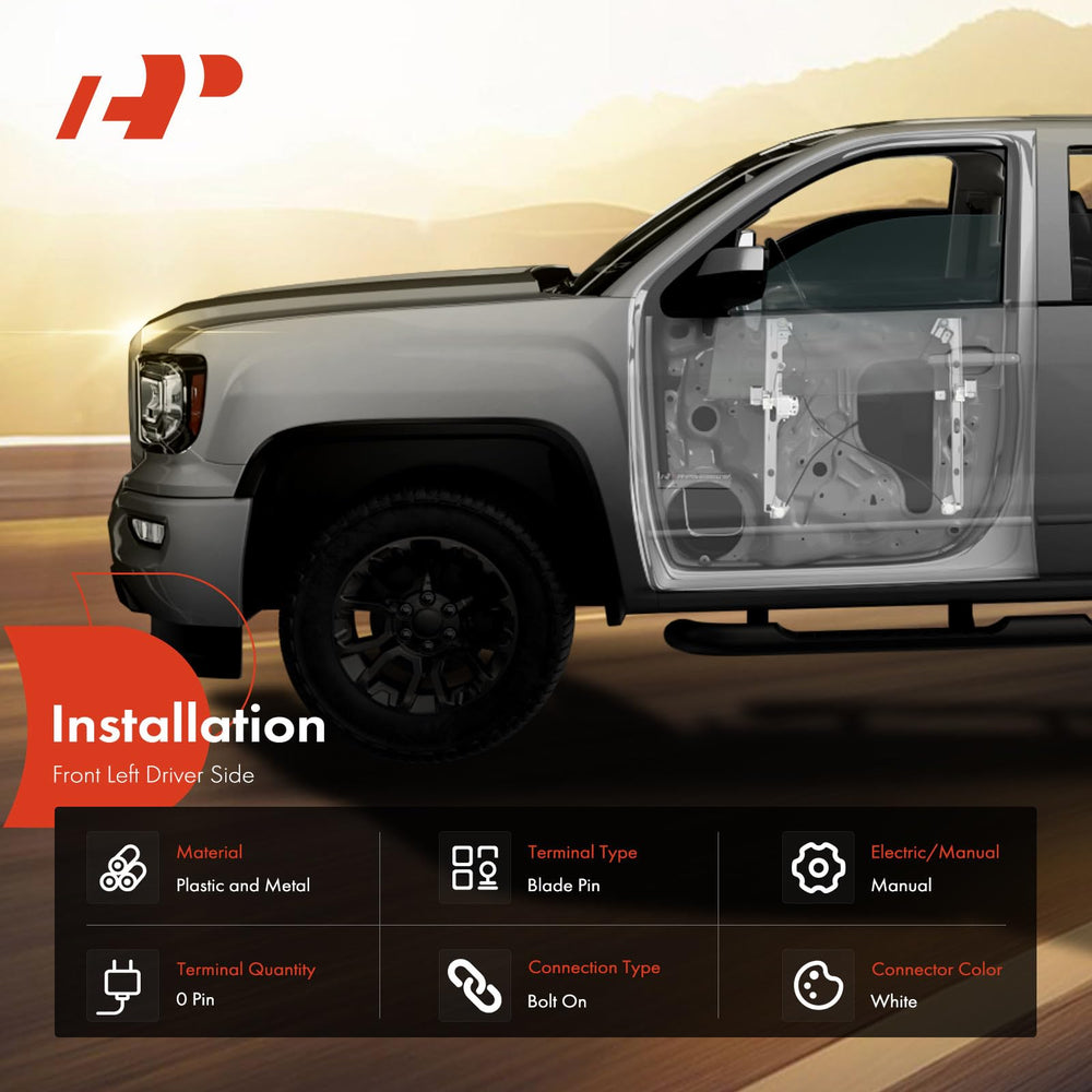 A-Premium manual regulator for Chevrolet Silverado front-left, durable replacement.
