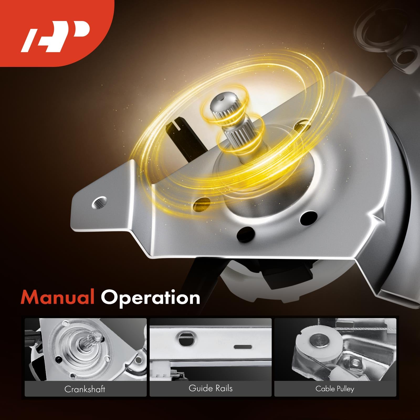A-Premium manual regulator for GMC Sierra front-left door, sturdy mechanism.