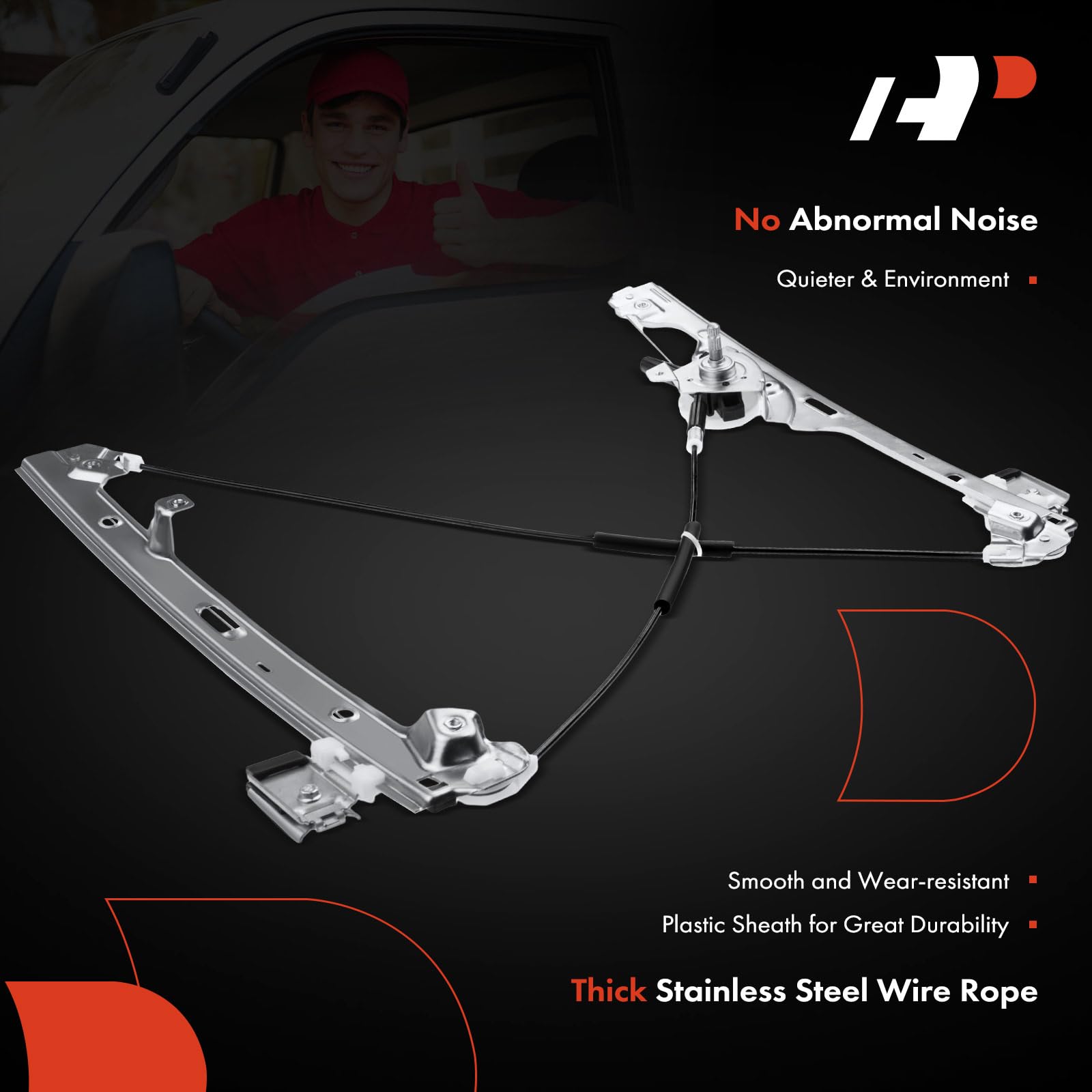 A-Premium manual regulator for Tahoe front-left door, consistent window action.