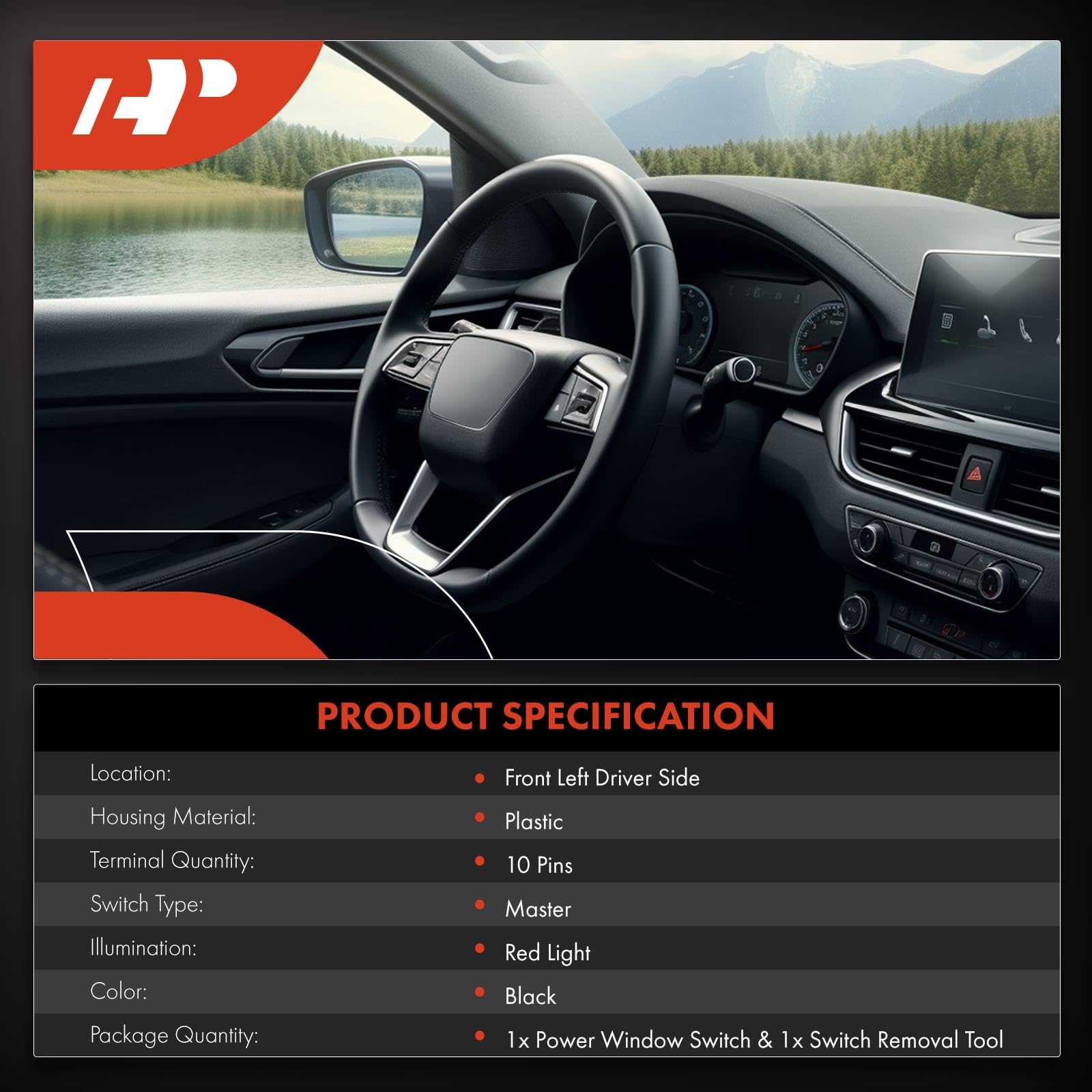 A-Premium window switch for VW Golf front left, precise control.