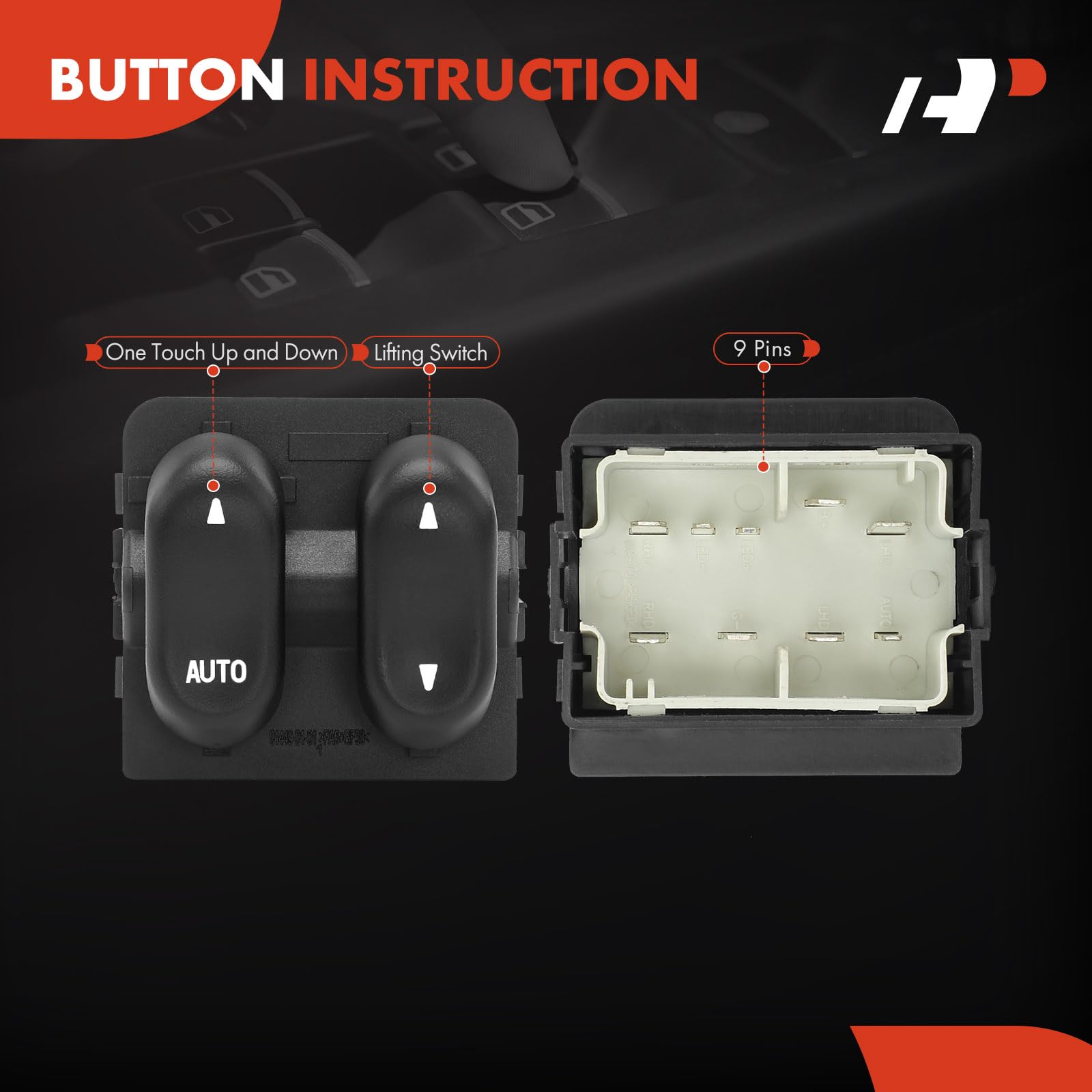 A-Premium Master Power Window Switch with OE-style fit for Ford vehicles.