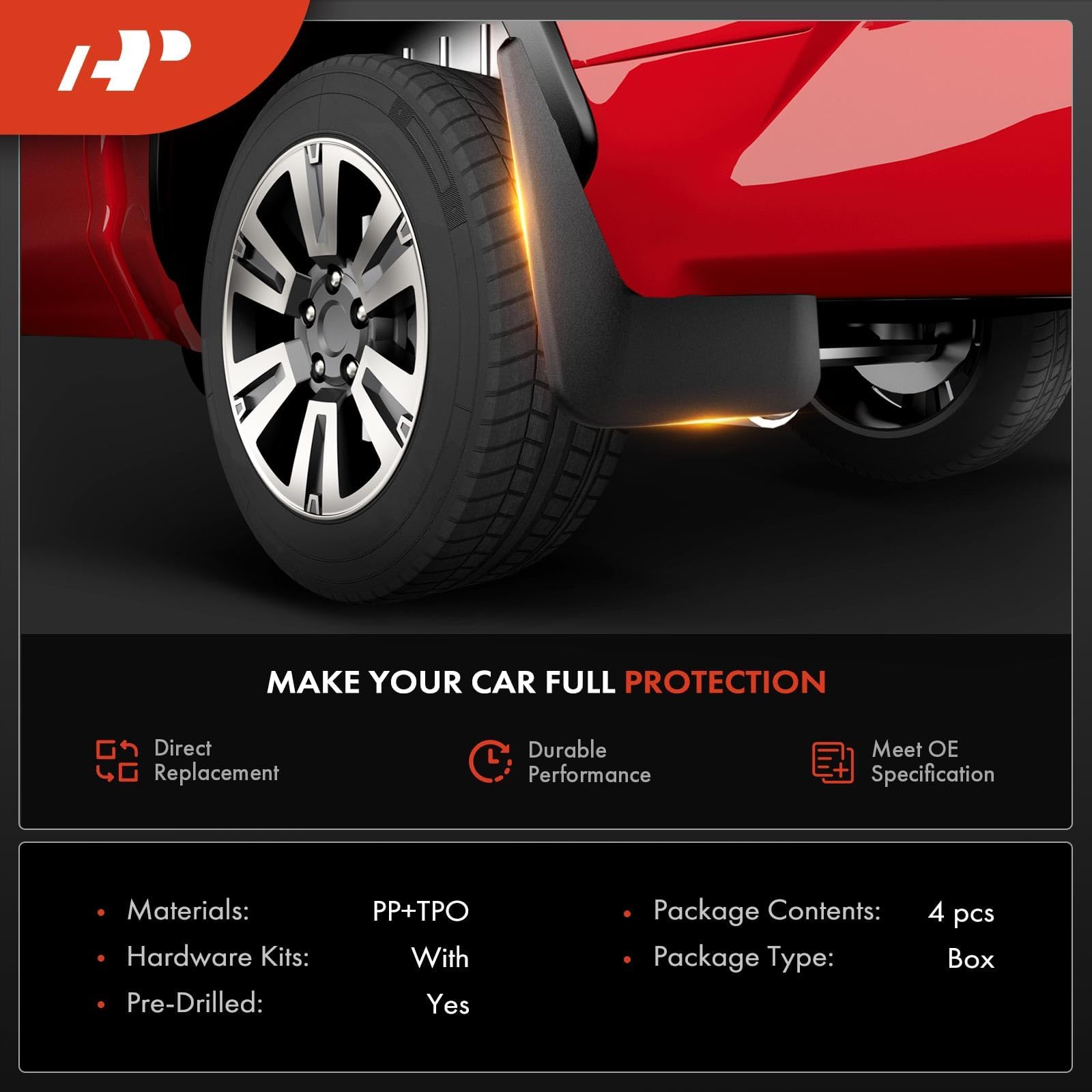 A-Premium mud flap front-right for Honda CR-V guards the wheel arch from grime.