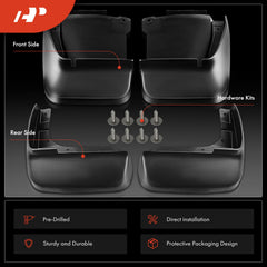 A-Premium mud flaps rear left guard reduces debris spray.