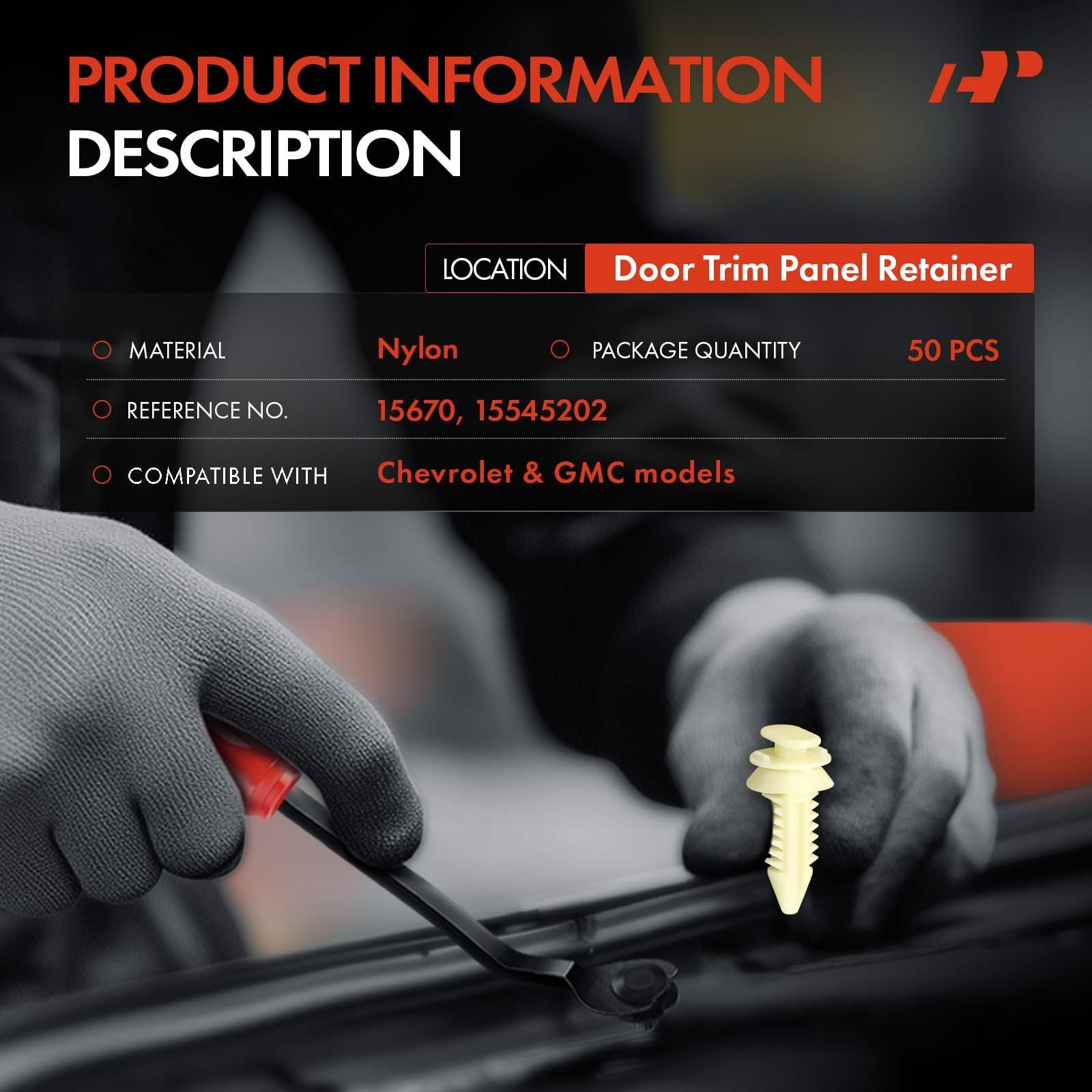 A-Premium nylon top head close-up for secure engagement.