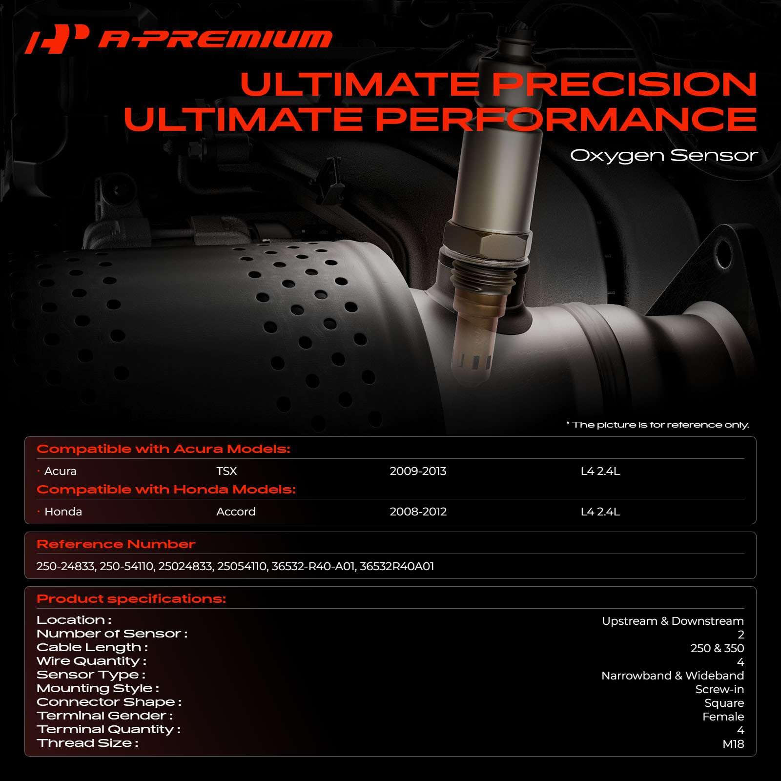 A-Premium O2 sensor for Honda Accord downstream monitoring and precision