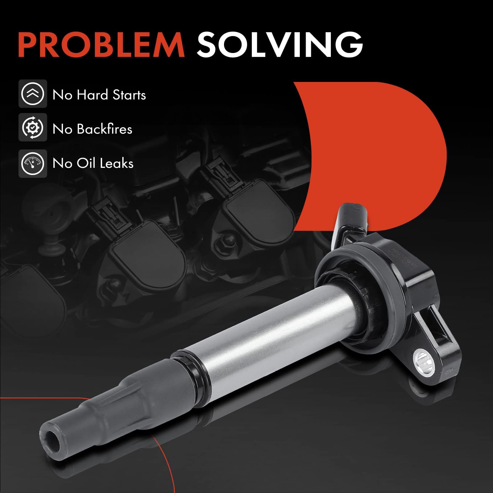 A-Premium OE replacement ignition coil with 4-pin blade, direct fit