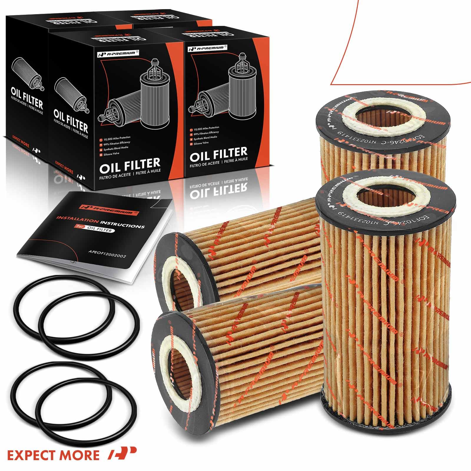 A-Premium oil filter top view showing compact cartridge design.