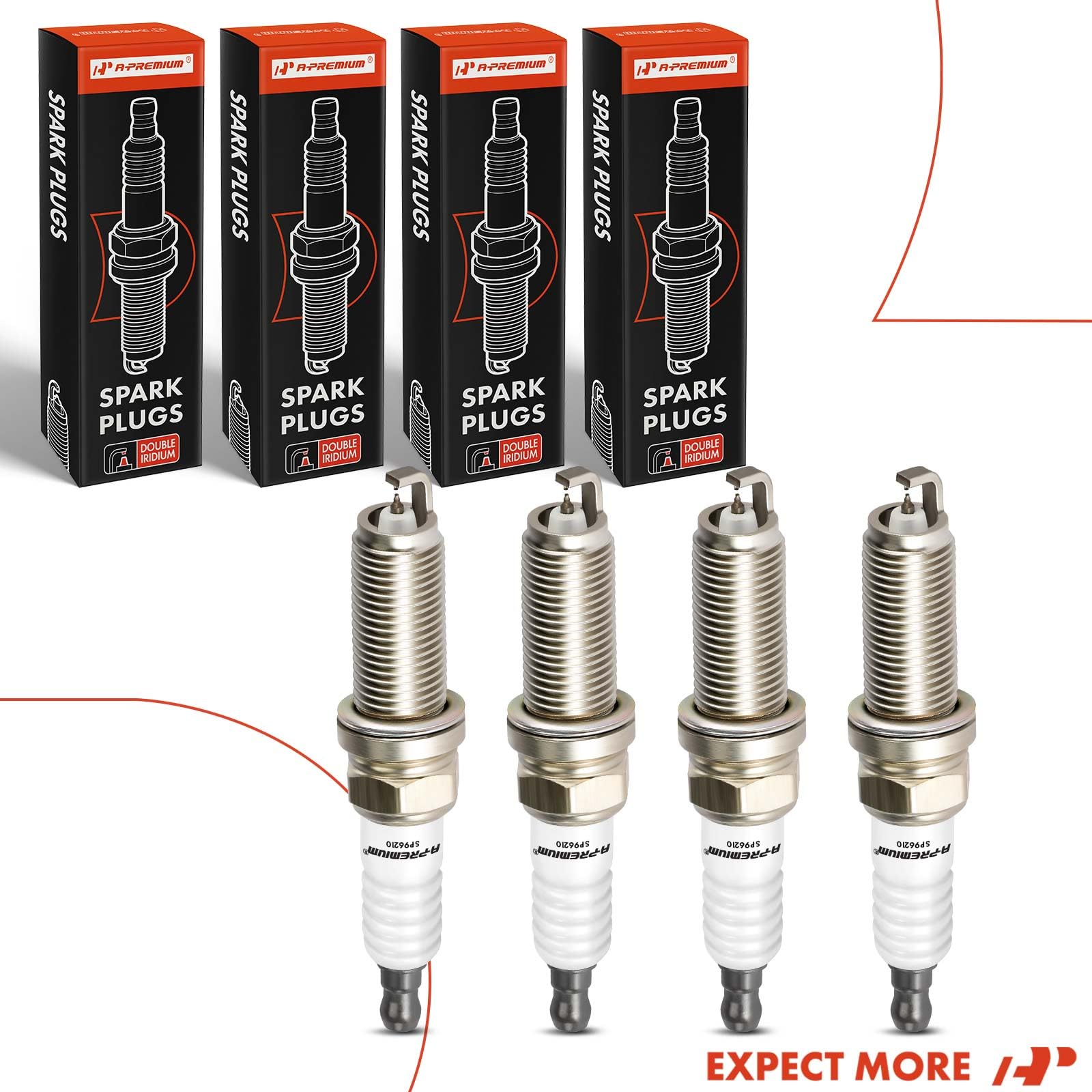A-Premium packaged-spark-plugs ready-for-install label conveys convenience.