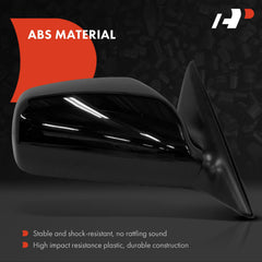 A-Premium black outside mirror with power adjustment for easy alignment.