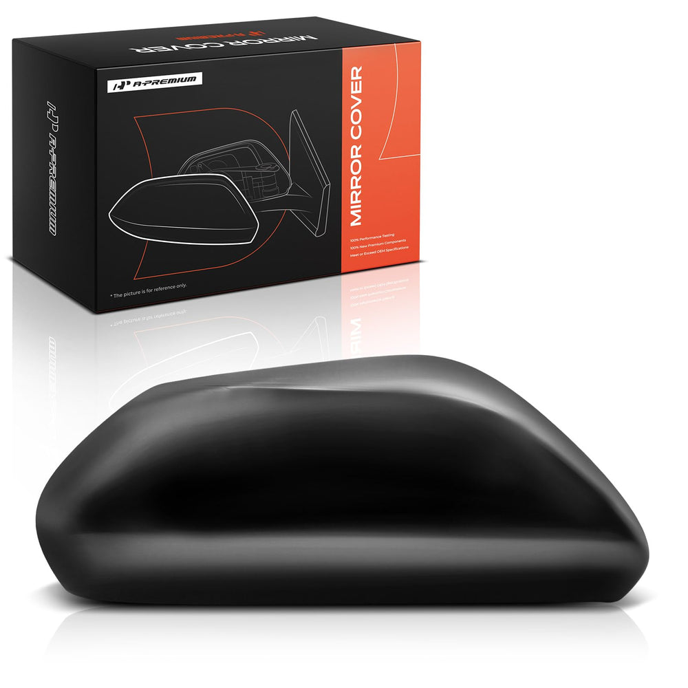 A-Premium passenger-side mirror cover front view shows clean integration with the car body