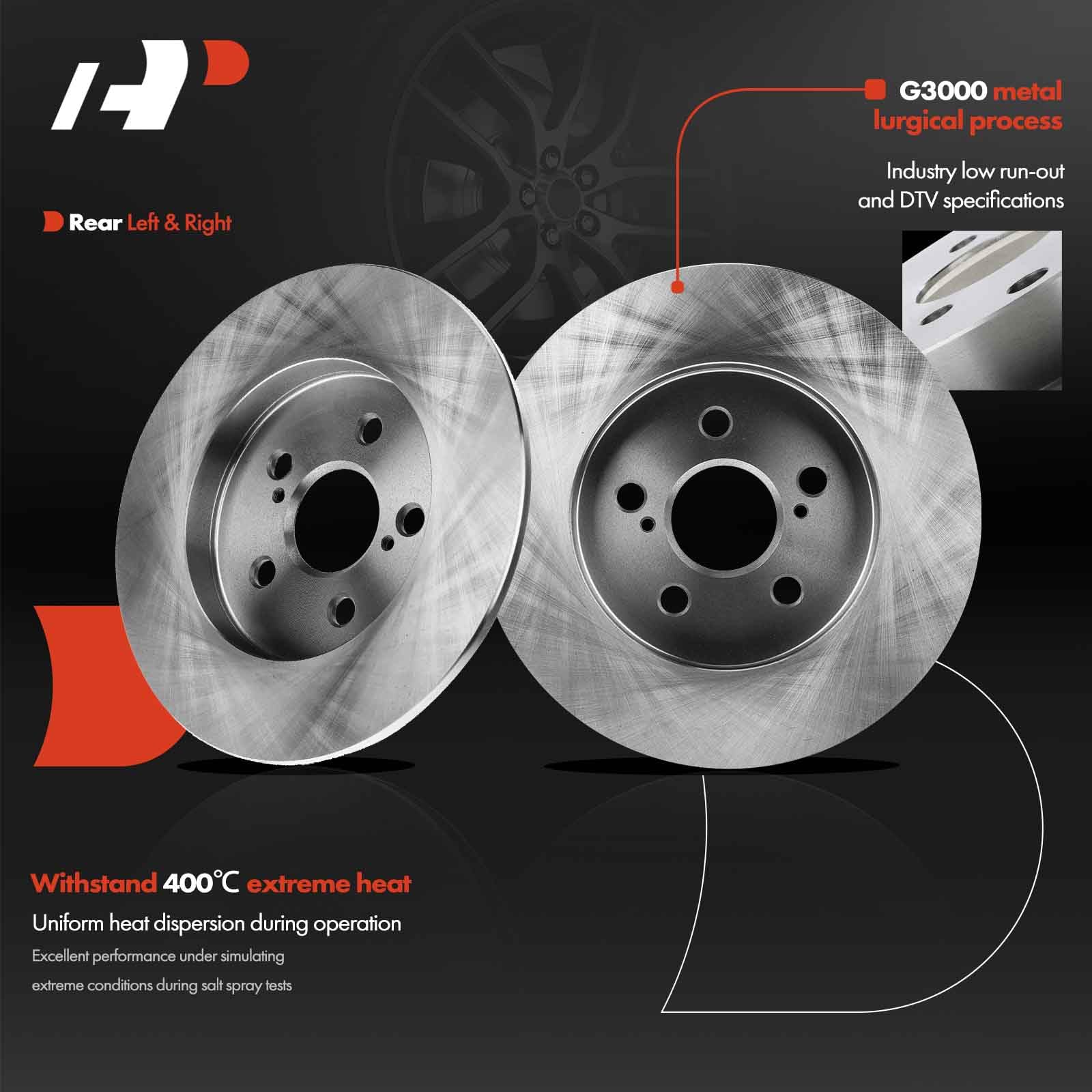 A-Premium rear rotor for Pontiac Vibe with compatible 2009-2010 model