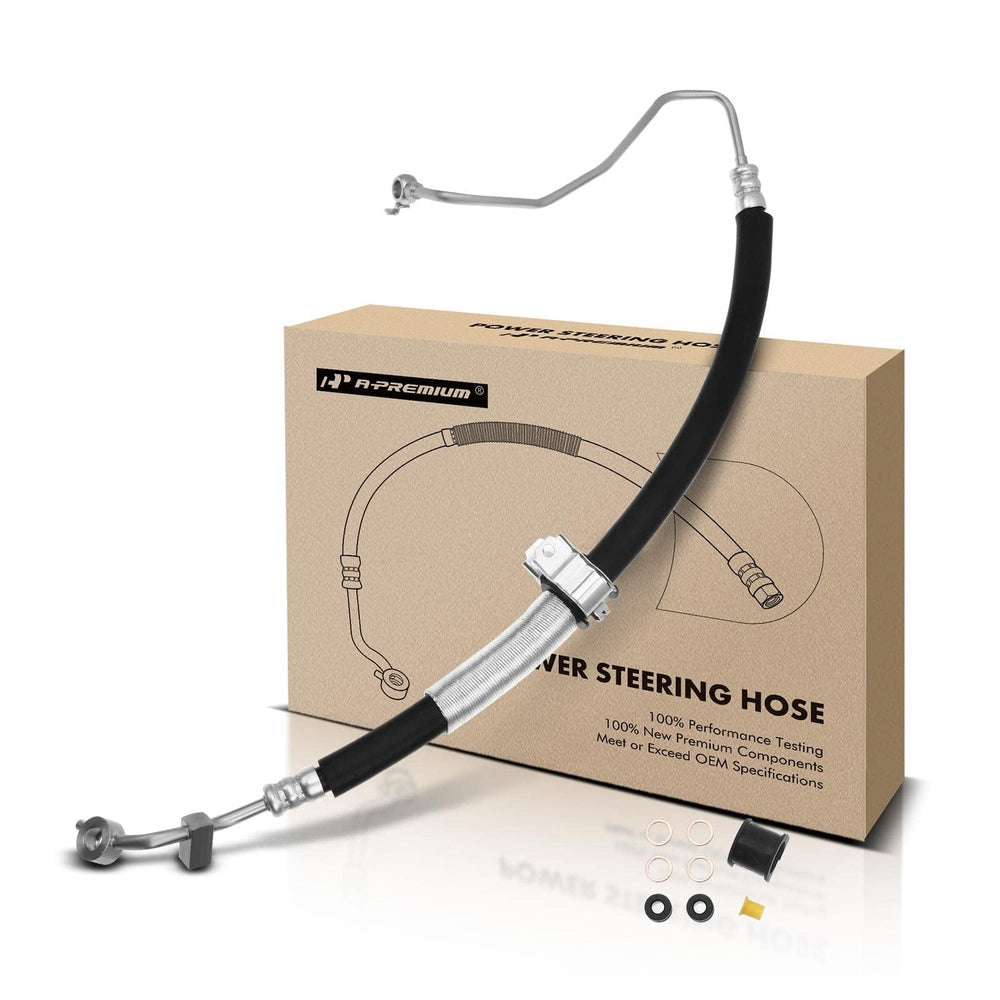 A-Premium power steering hose line, pump-to-rack view, leak-resistant design for Nissan Maxima.
