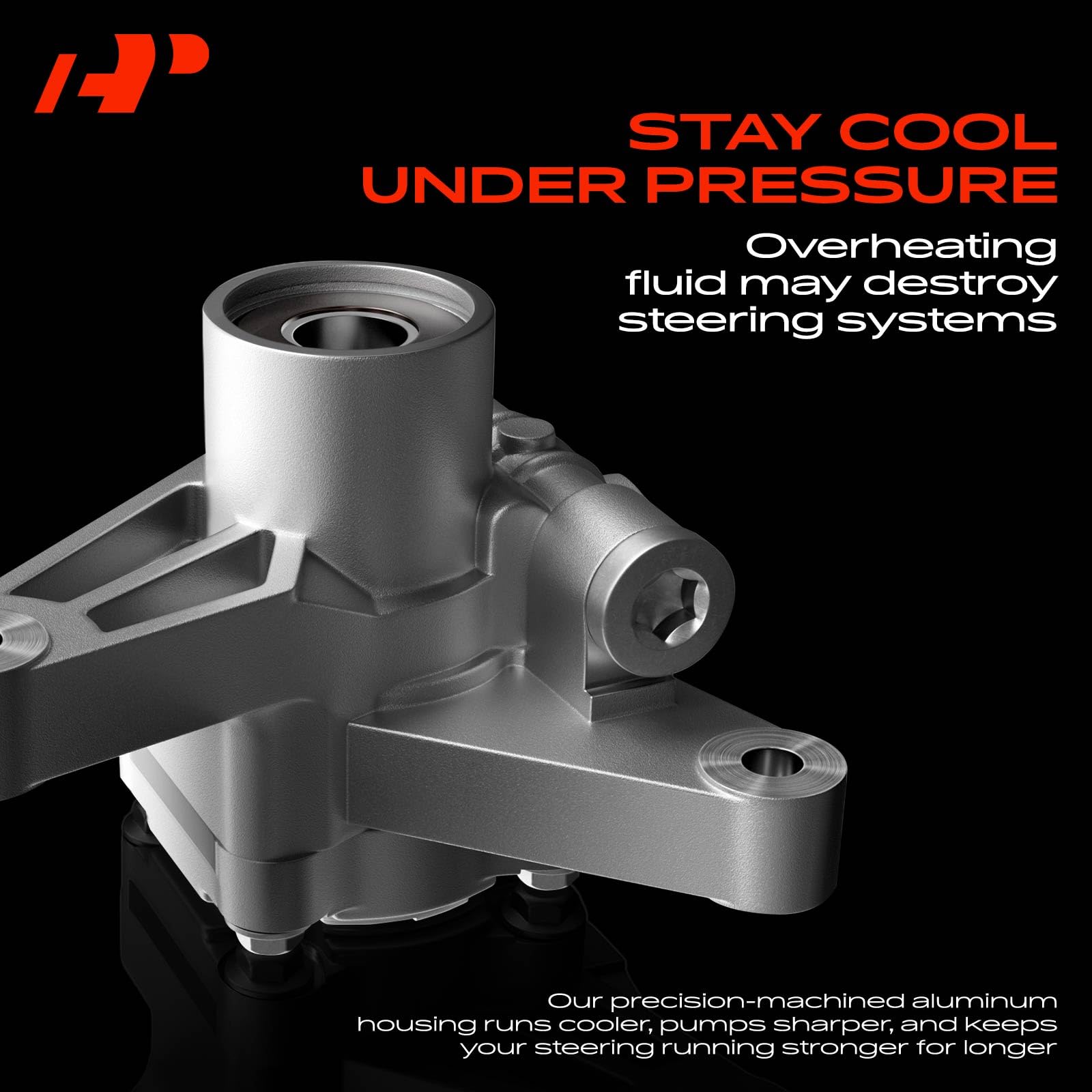 A-Premium pump with pulley for Acura MDX side view highlights robust build