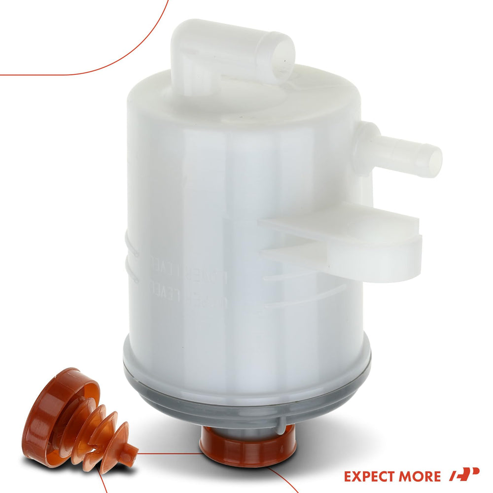 A-Premium power steering reservoir front view communicates compatibility with Honda CR-V models.