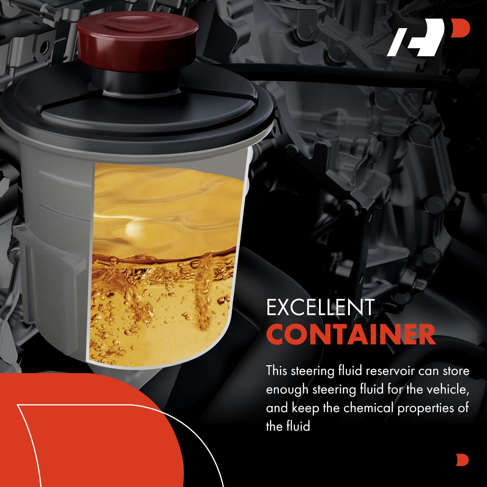 A-Premium reservoir in-vehicle install scenario highlights easy replacement.