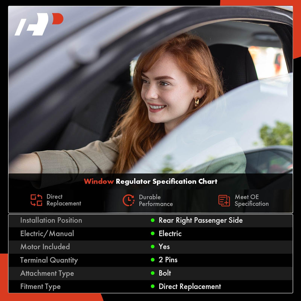Regulator motor assembly for Honda Pilot rear-right ensures smooth window operation