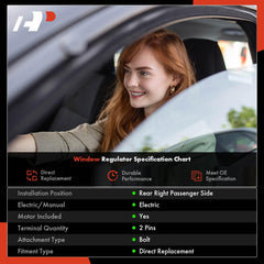 Regulator motor assembly for Honda Pilot rear-right ensures smooth window operation