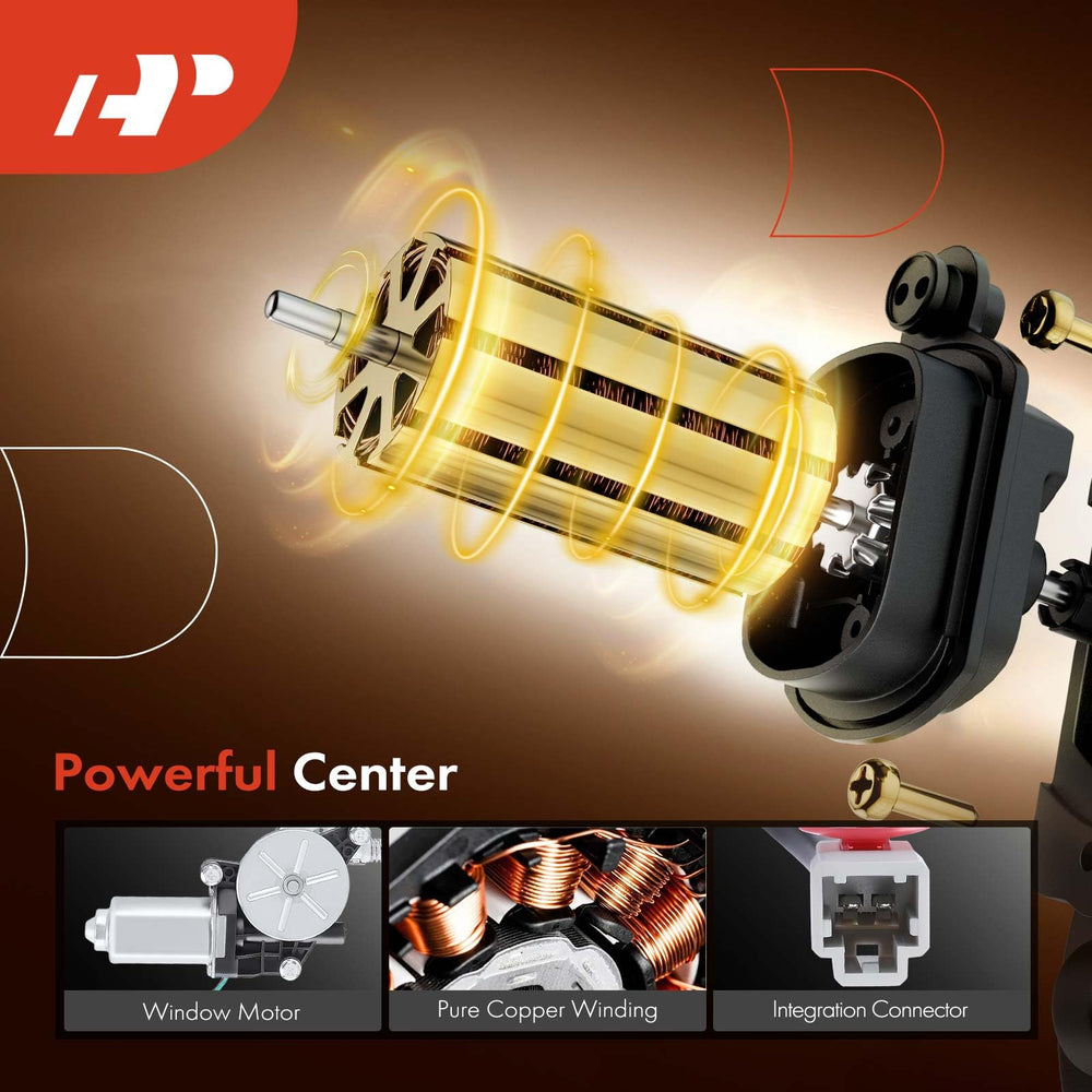 A-Premium regulator motor with wiring harness visible for reliable connection