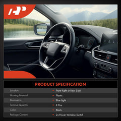 A-Premium power window switch, rear-left view, ensures reliable rear door operation.