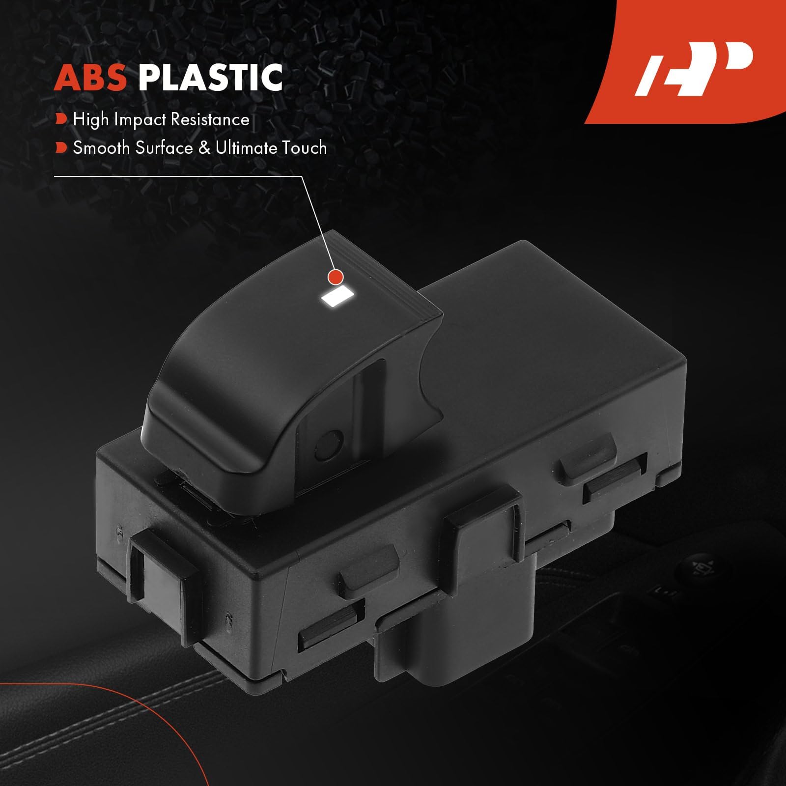 A-Premium switch side view, compact design for tight door panels.