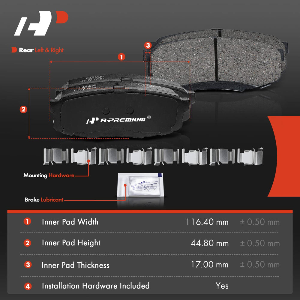 A-Premium rear ceramic brake pads for Sequoia, durable braking performance.