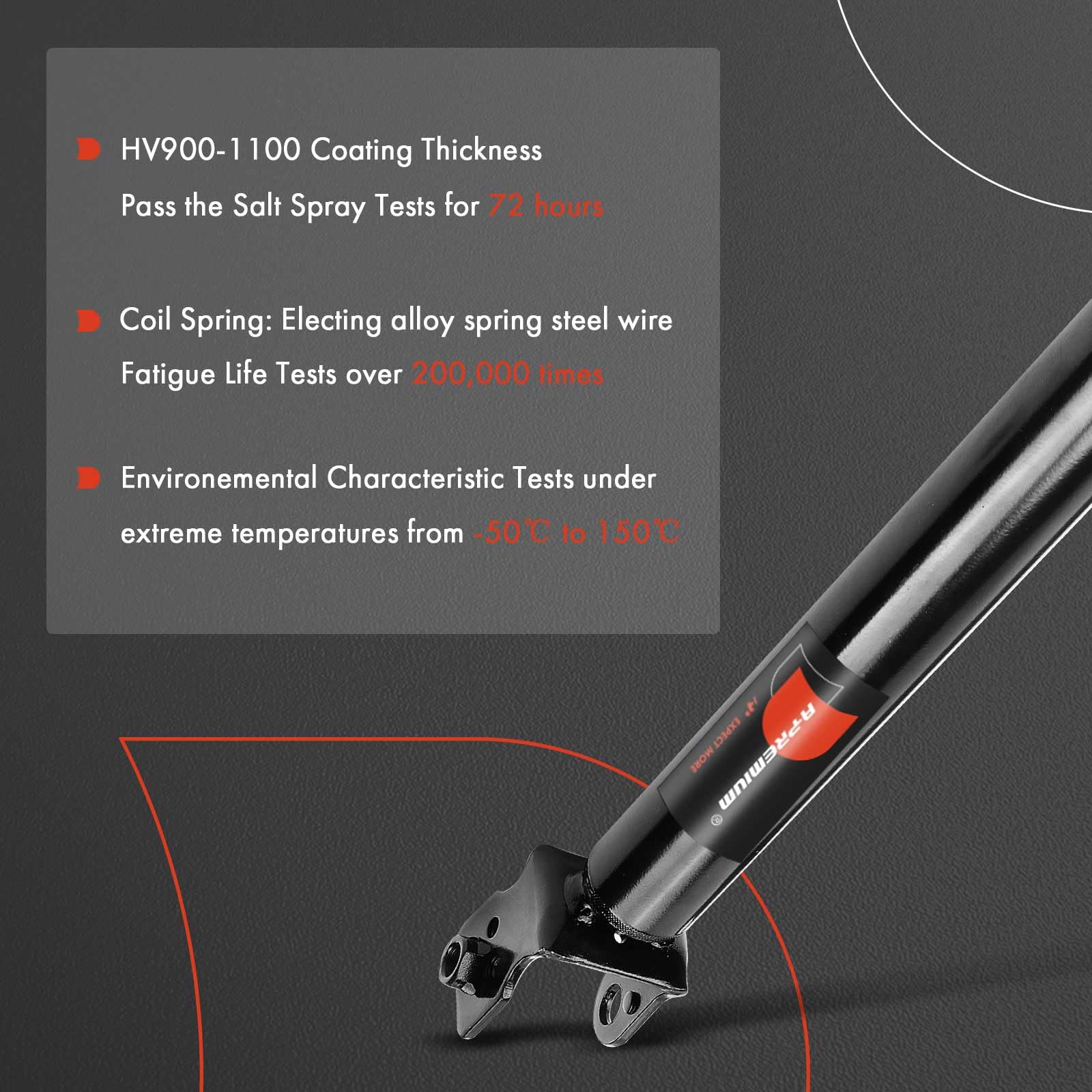 A-Premium rear driver and passenger side shock absorber for balanced suspension.