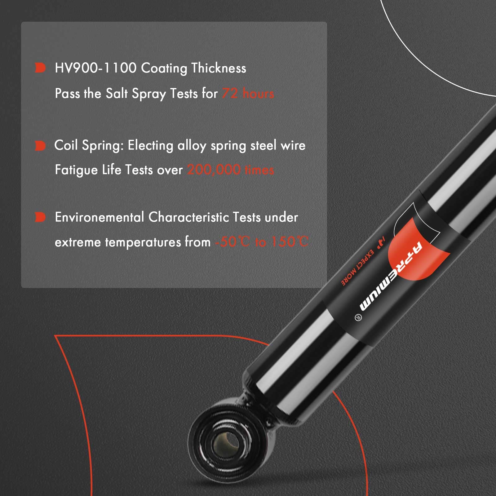 A-Premium rear shocks for Buick LaCrosse boost rear stability on uneven pavement
