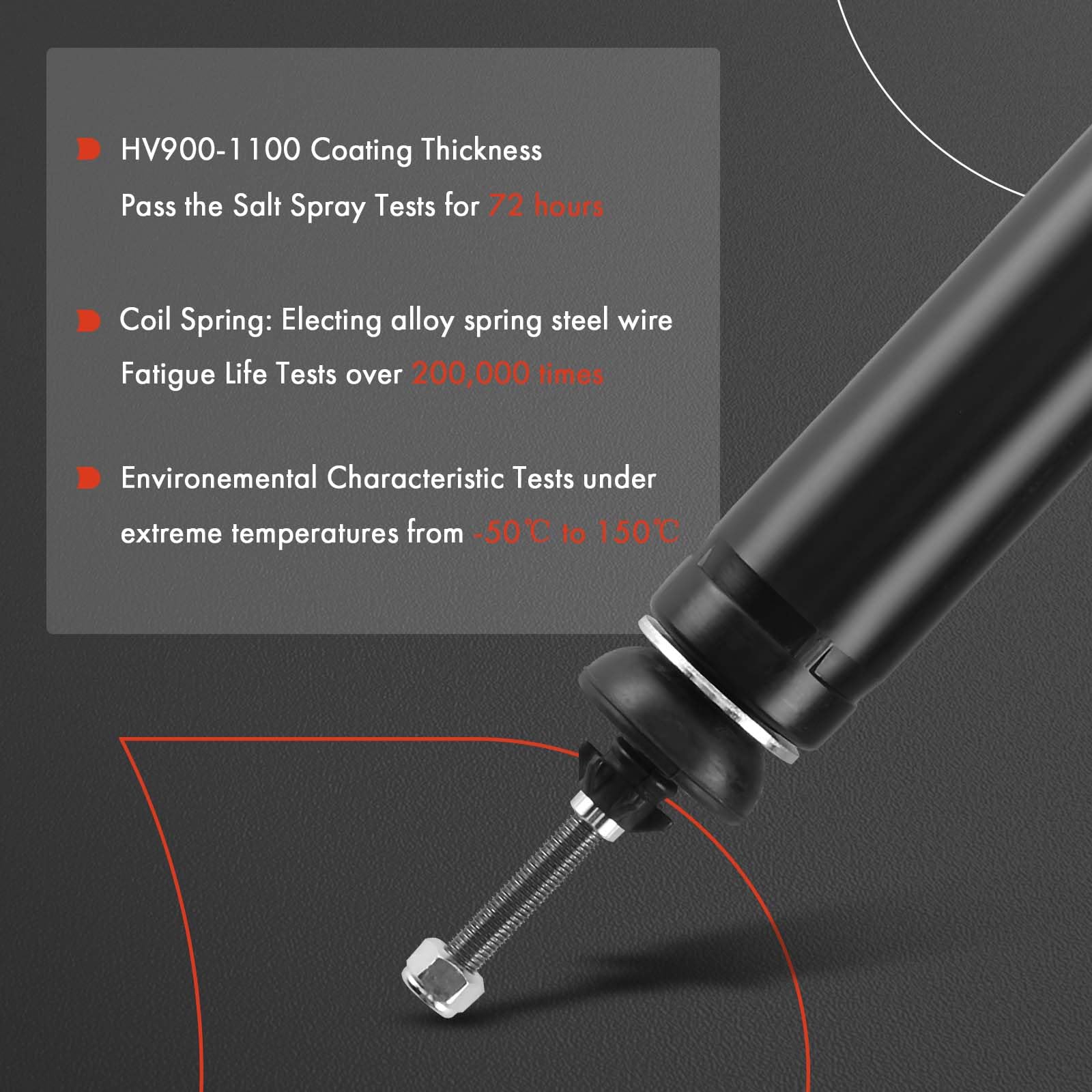 A-Premium rear shocks with OEM mounting holes for simple installation