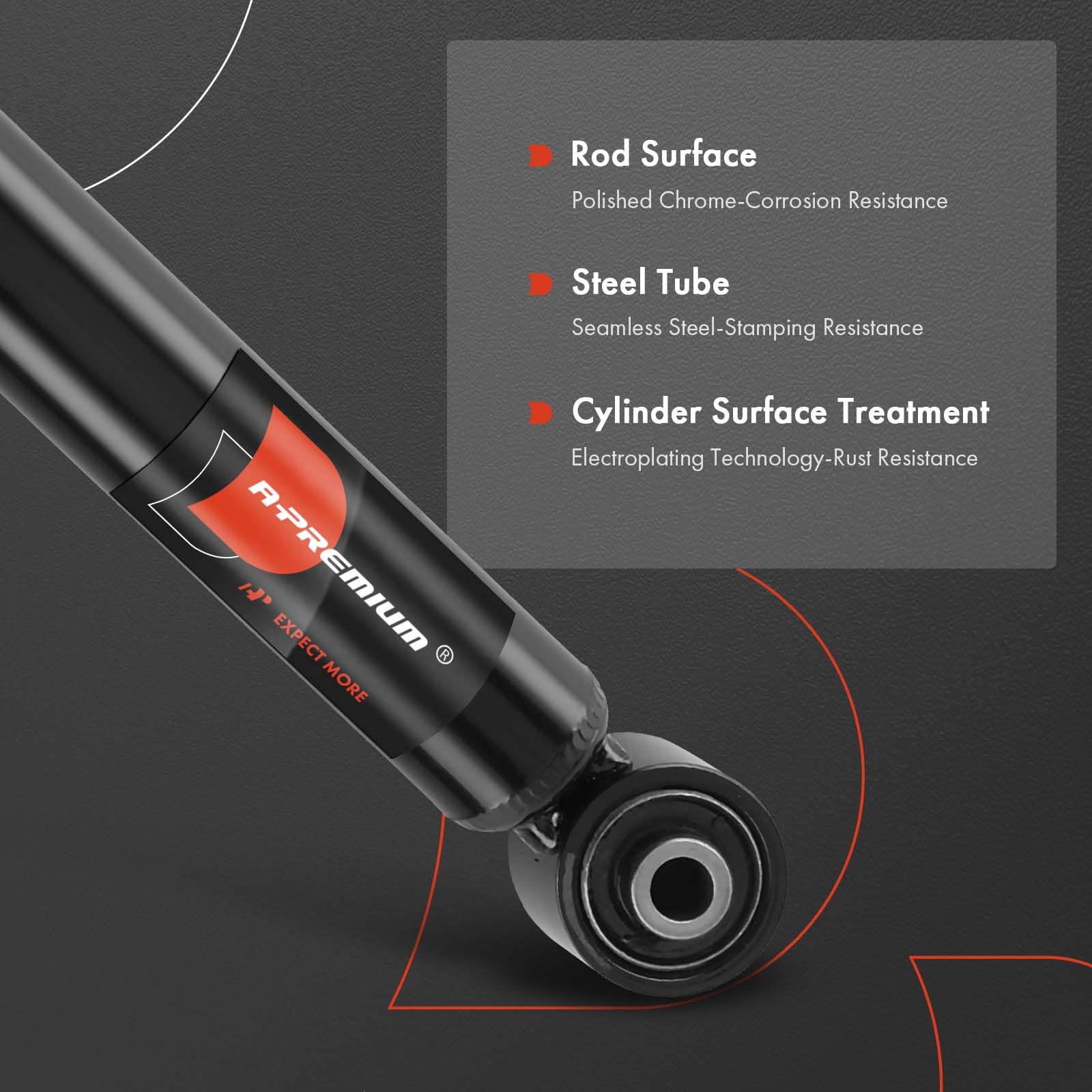 A-Premium rear shocks double pipe design for durable performance