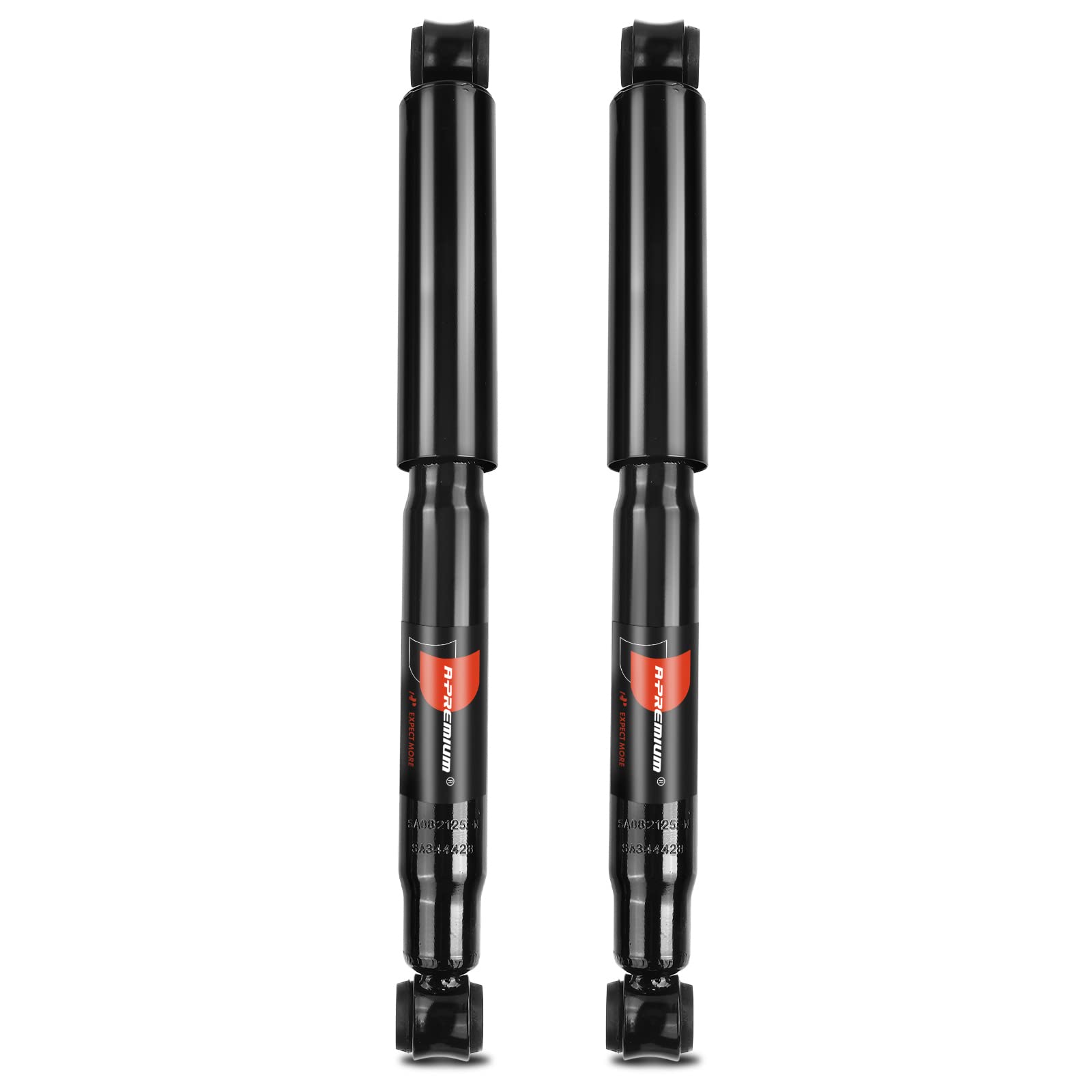A-Premium two-piece rear shock set ready for replacement and on-road comfort.