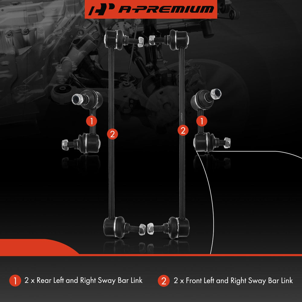 A-Premium rear sway bar link left, promoting balanced handling on turns.
