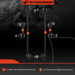 A-Premium rear sway bar link left, promoting balanced handling on turns.