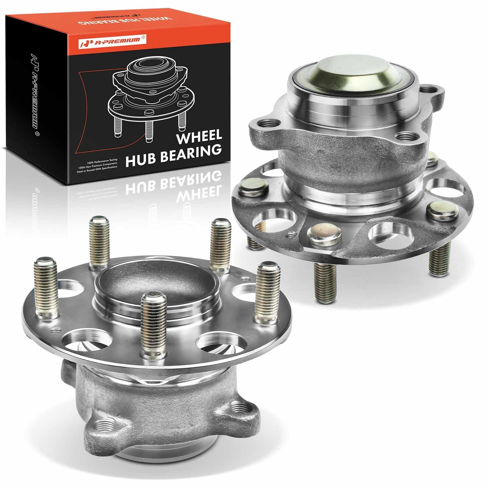 A-Premium rear hub assembly left side view improves wheel stability for Honda Accord/Acura TLX.