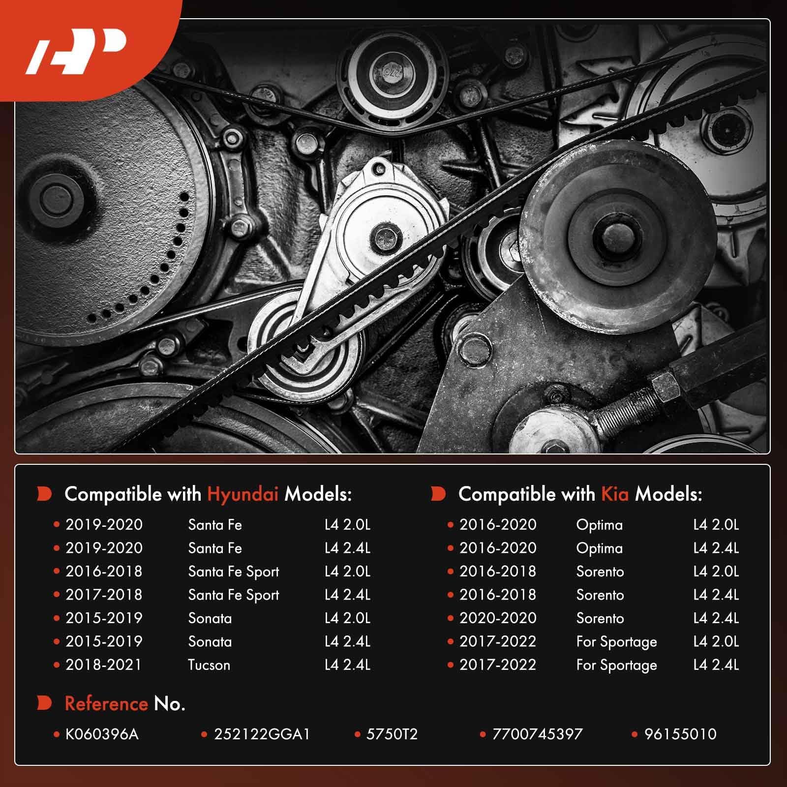 A-Premium serpentine belt 6-rib design visible for even tension