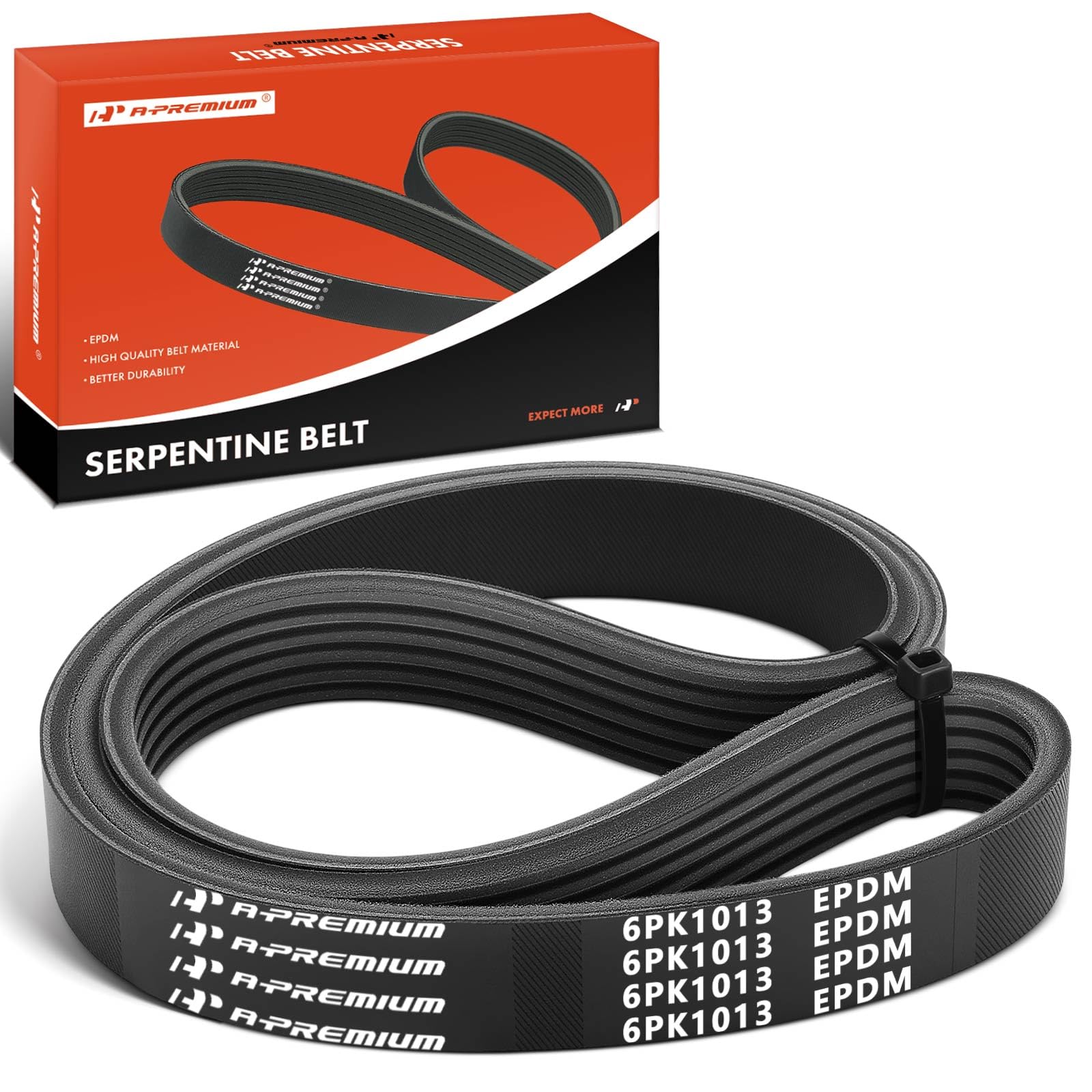A-Premium serpentine belt EPDM close-up highlights durable material