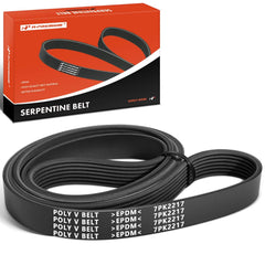 A-Premium serpentine belt 87.28-inch overview highlights EPDM durability.